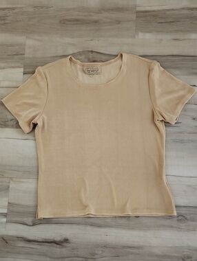 Double D Ranch Wear Yellow Gold Short Sleeve Top Size Medium